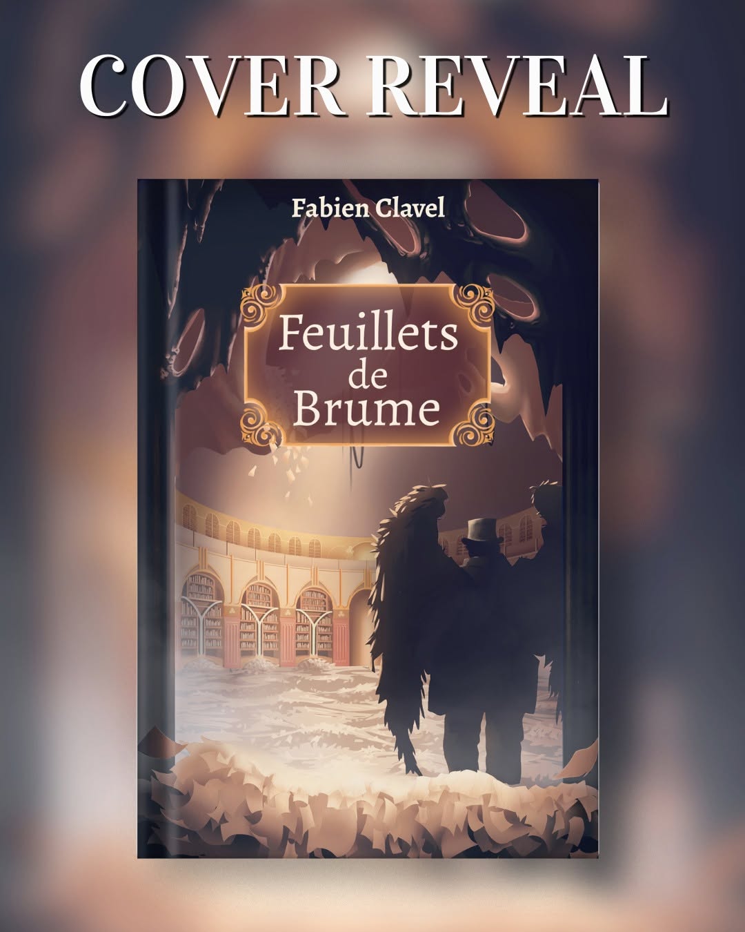 On a la couverture du nouveau roman Fabien Clavel : Feuillets de Brume. 